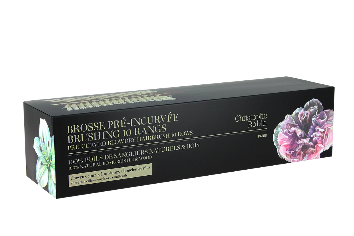 Christophe Robin - Pre-curved Blowdry Hairbrush 10 Rows 100% Natural Boar-bristle & Wood | MCM Beauty