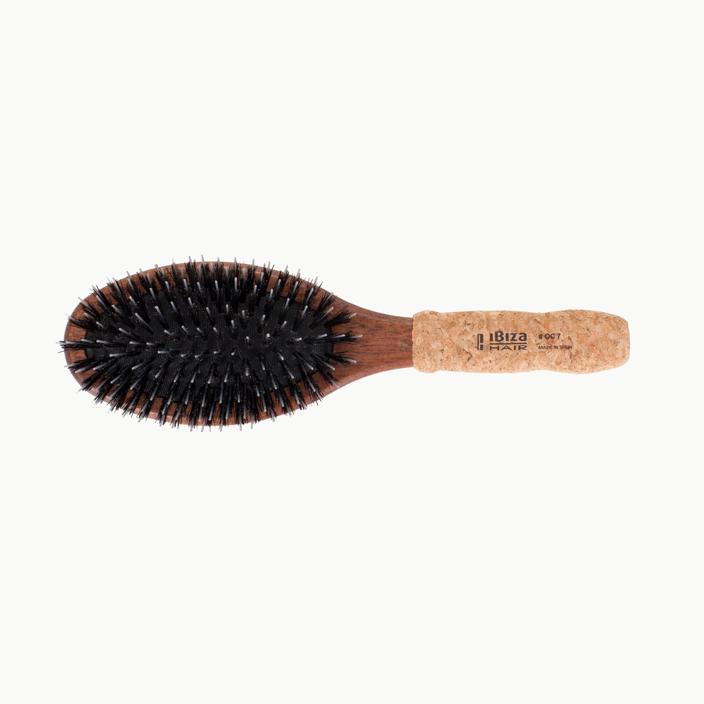 Ibiza Hair - OC7 Oval Flat Brush Blonde Boar Bristle w Long Nylon